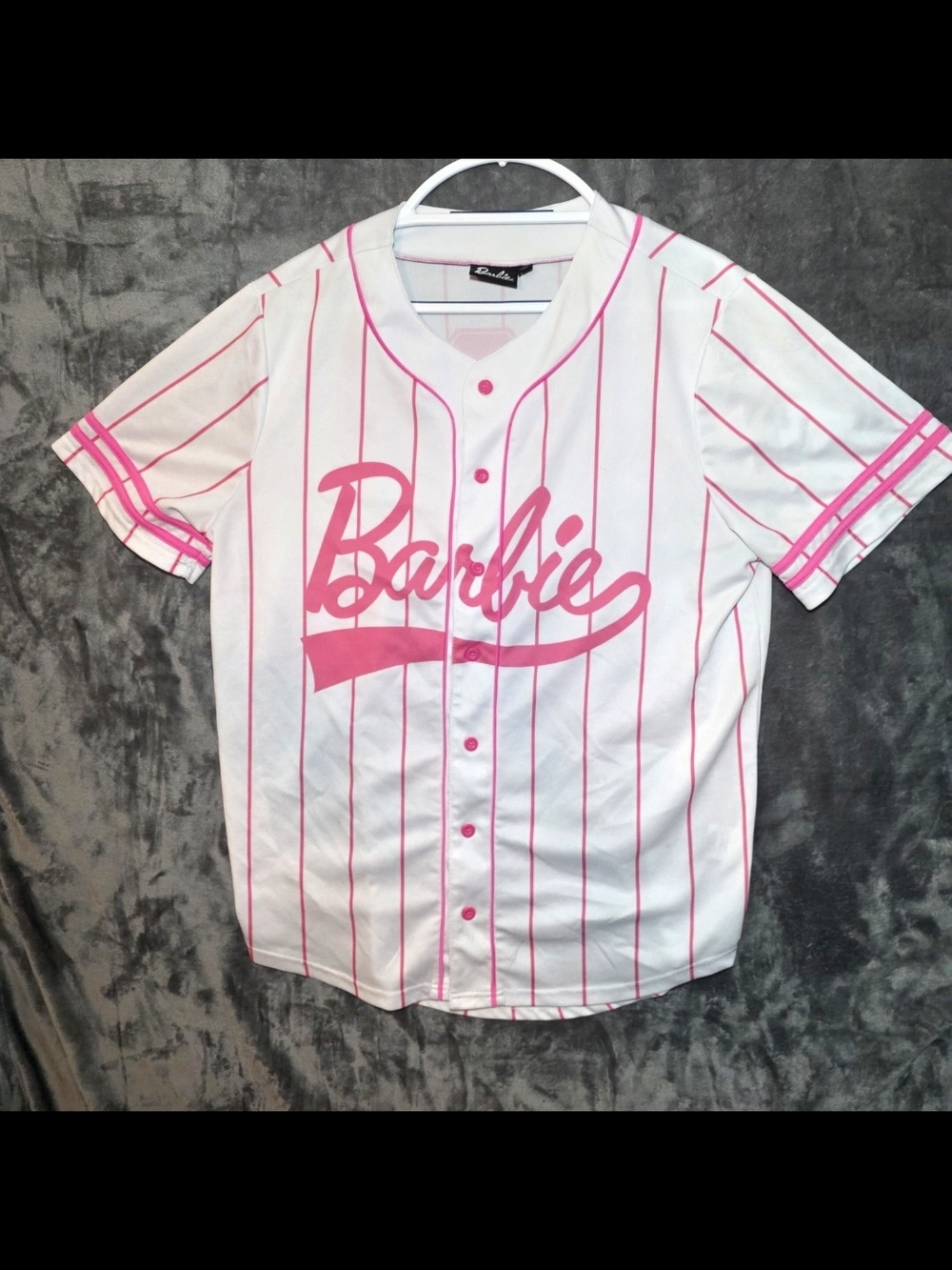 Barbie Icon 59 Pink Pinstripe Baseball Jersey